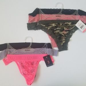 Xoxo Lace Thongs panties underwear lot of 6 pairs